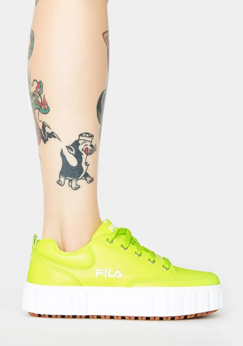 Neon Yellow Sandblast Low Sneakers-