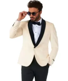 Opposuits Men's Dinner Jacket Ivory Champagne Blazer