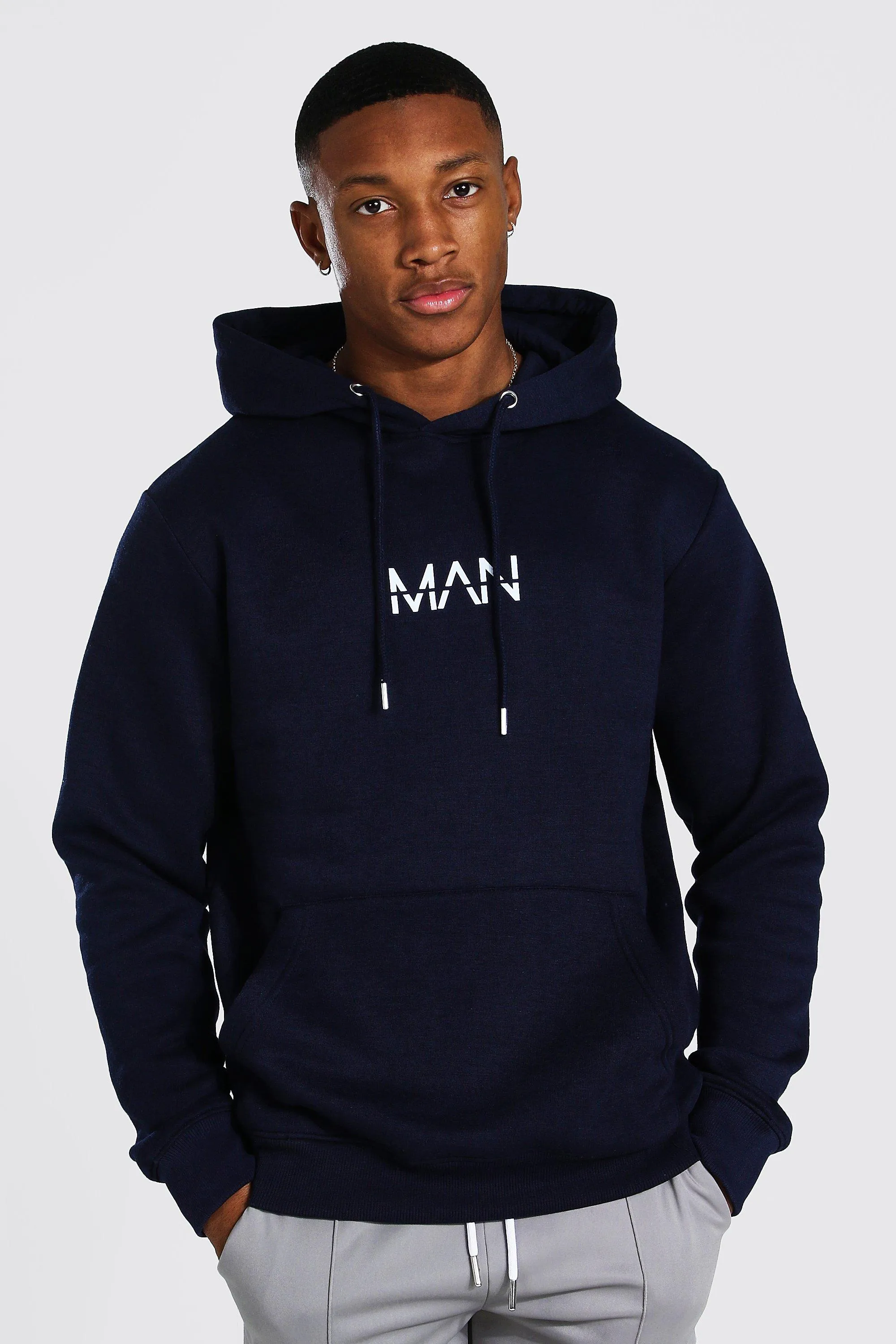 Original Man Over The Head Hoodie | boohooMAN UK