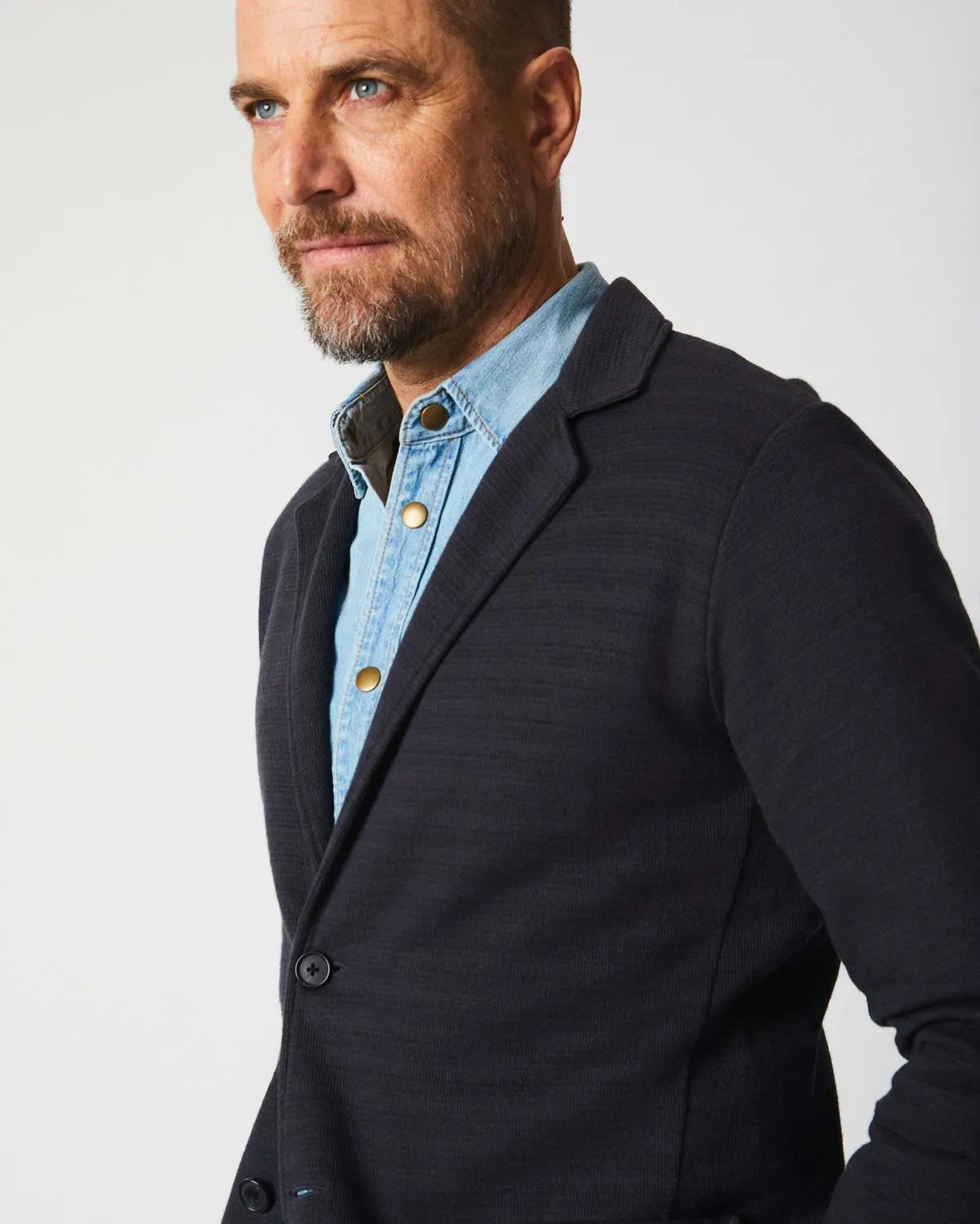 Ottoman Knit Sport Coat - Carbon Blue