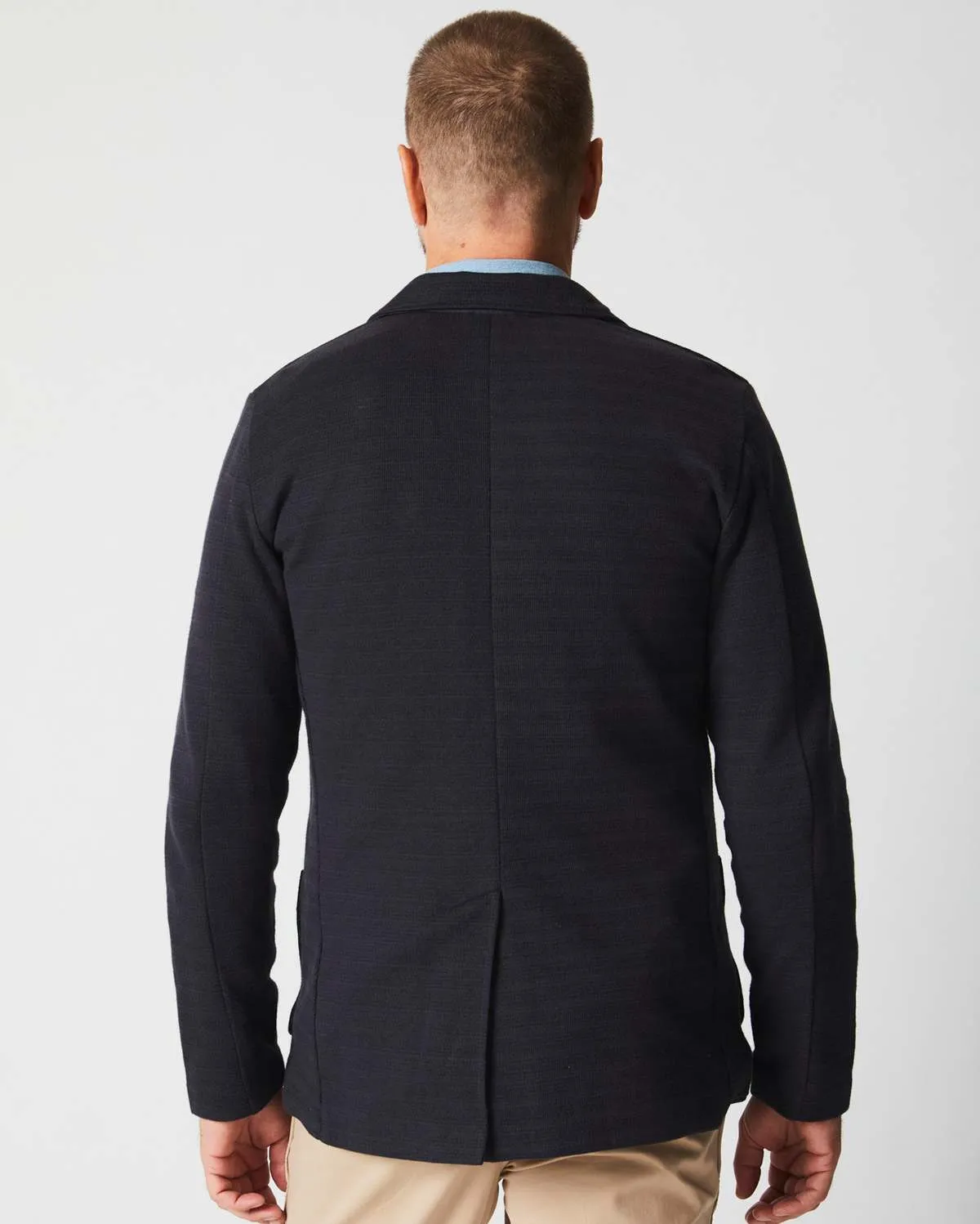 Ottoman Knit Sport Coat - Carbon Blue