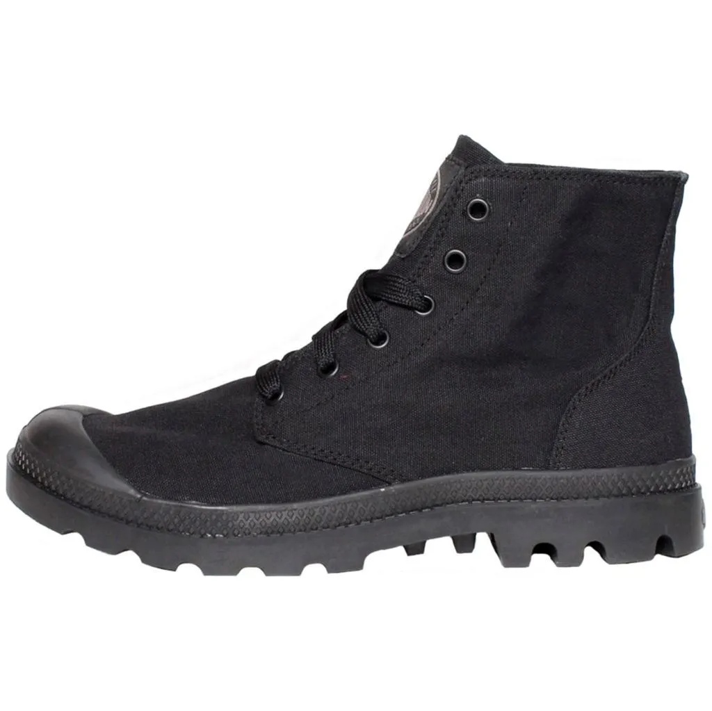 Palladium Pampa Hi Mono Chrome Black Mens Canvas Lace-up Casual Ankle Boots - UK 7