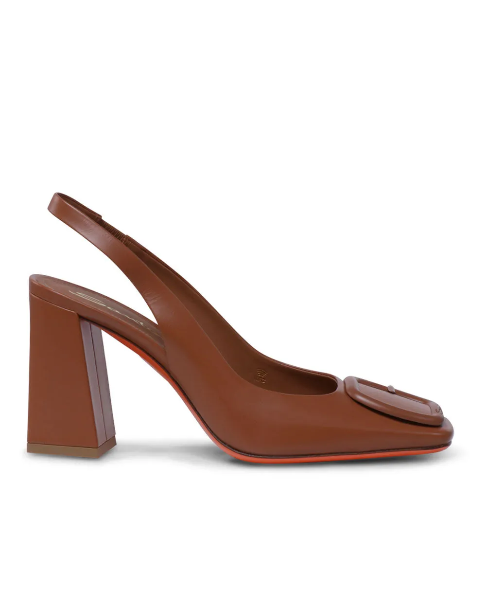 Peaches Leather Slingback Mule in Light Brown