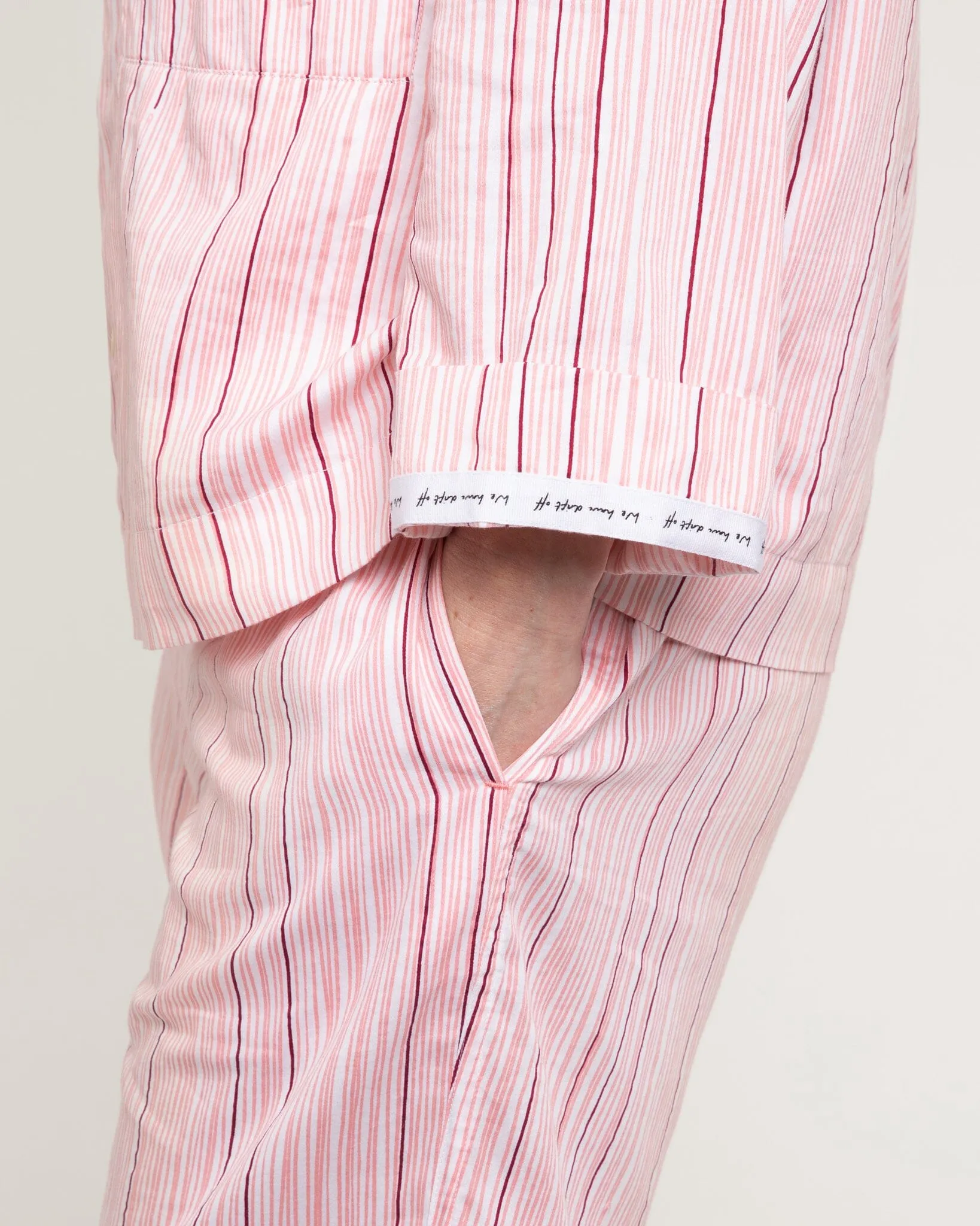 Pencil Stripe organic cotton pyjama set pink