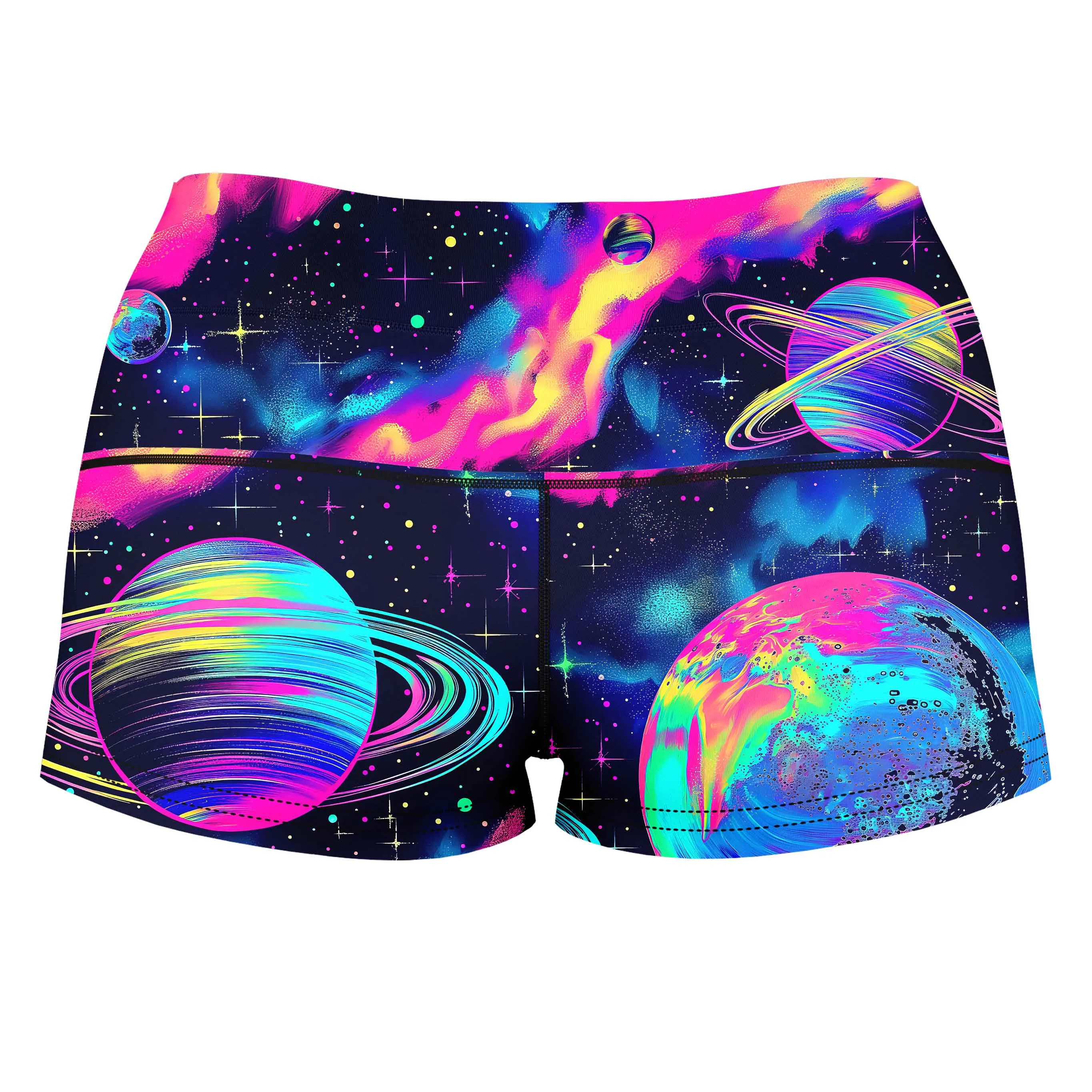 Planetary Hive Mind High-Waisted Women's Shorts