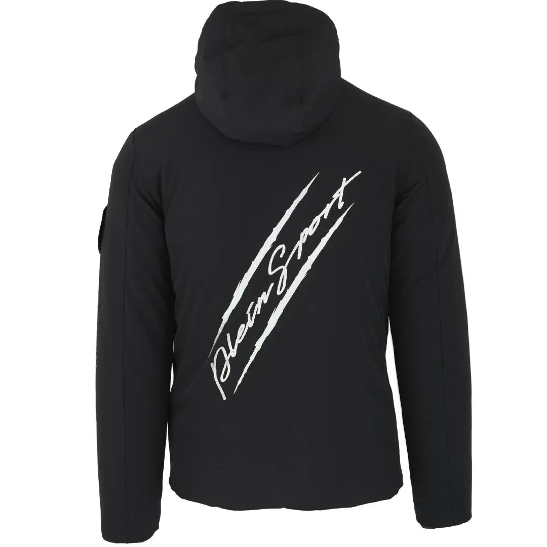 Plein Sport Padded Signature Logo Black Jacket