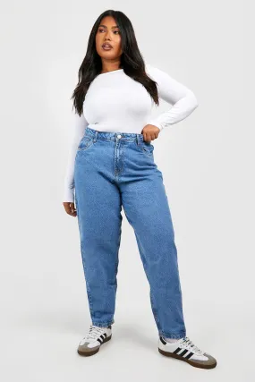 Plus Basic High Rise Mom Jeans