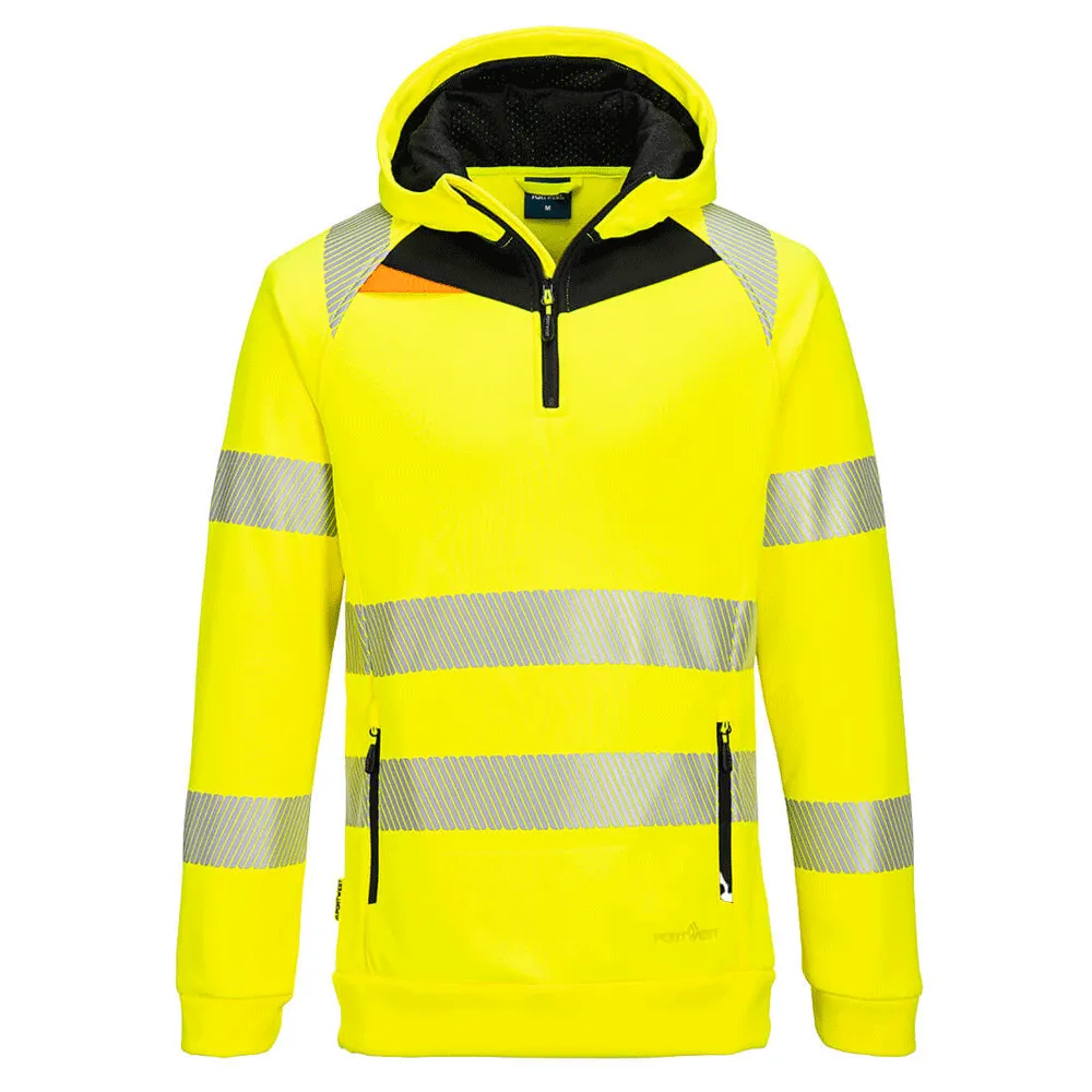 Portwest DX482 Hi-Vis 1/4 Zip Hoodie