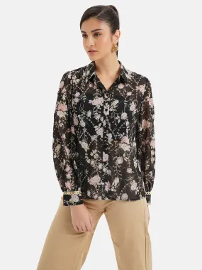 Printed Shirt W/ Lace