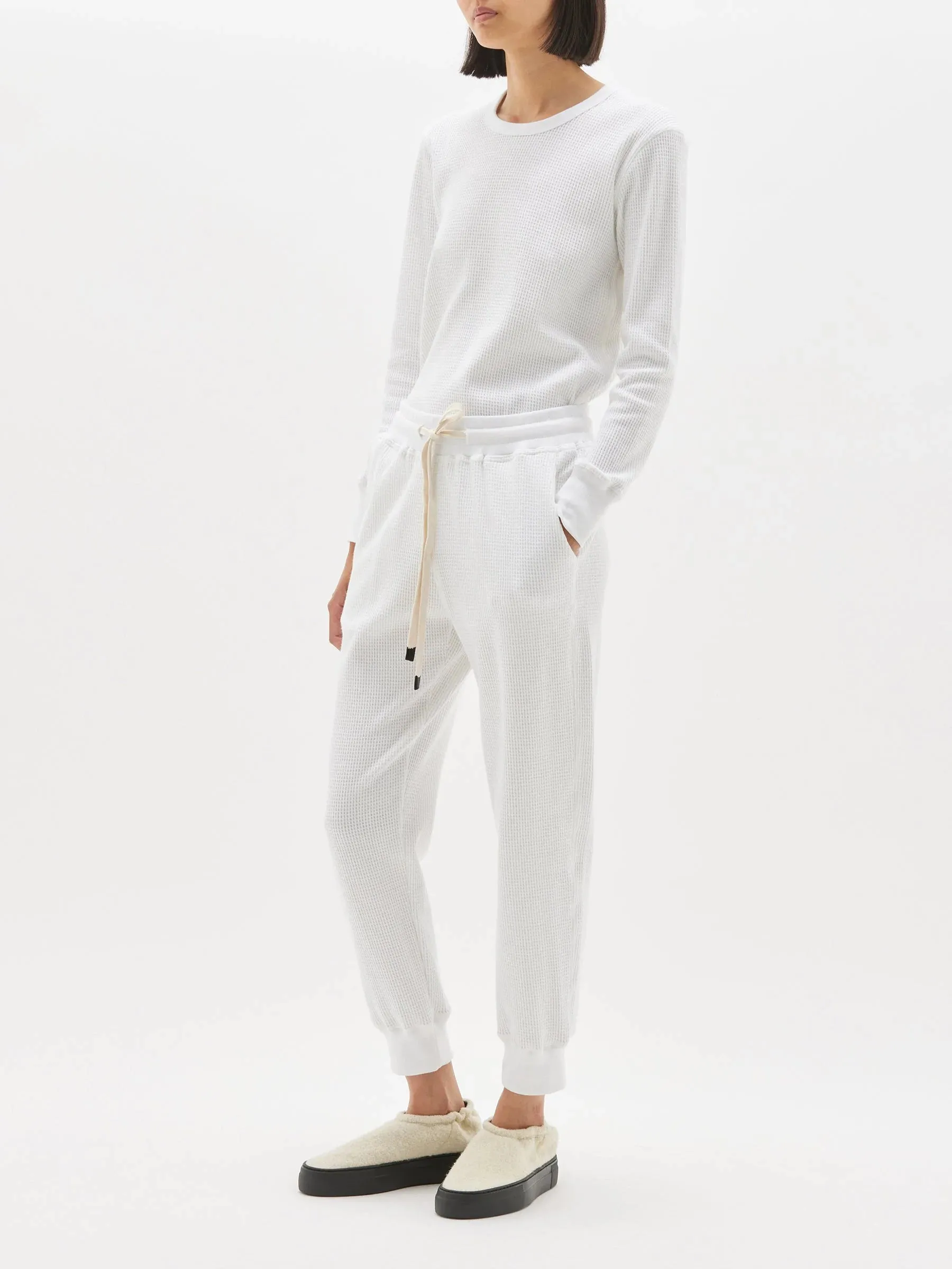 REGULAR WAFFLE TRACKPANT - WHITE