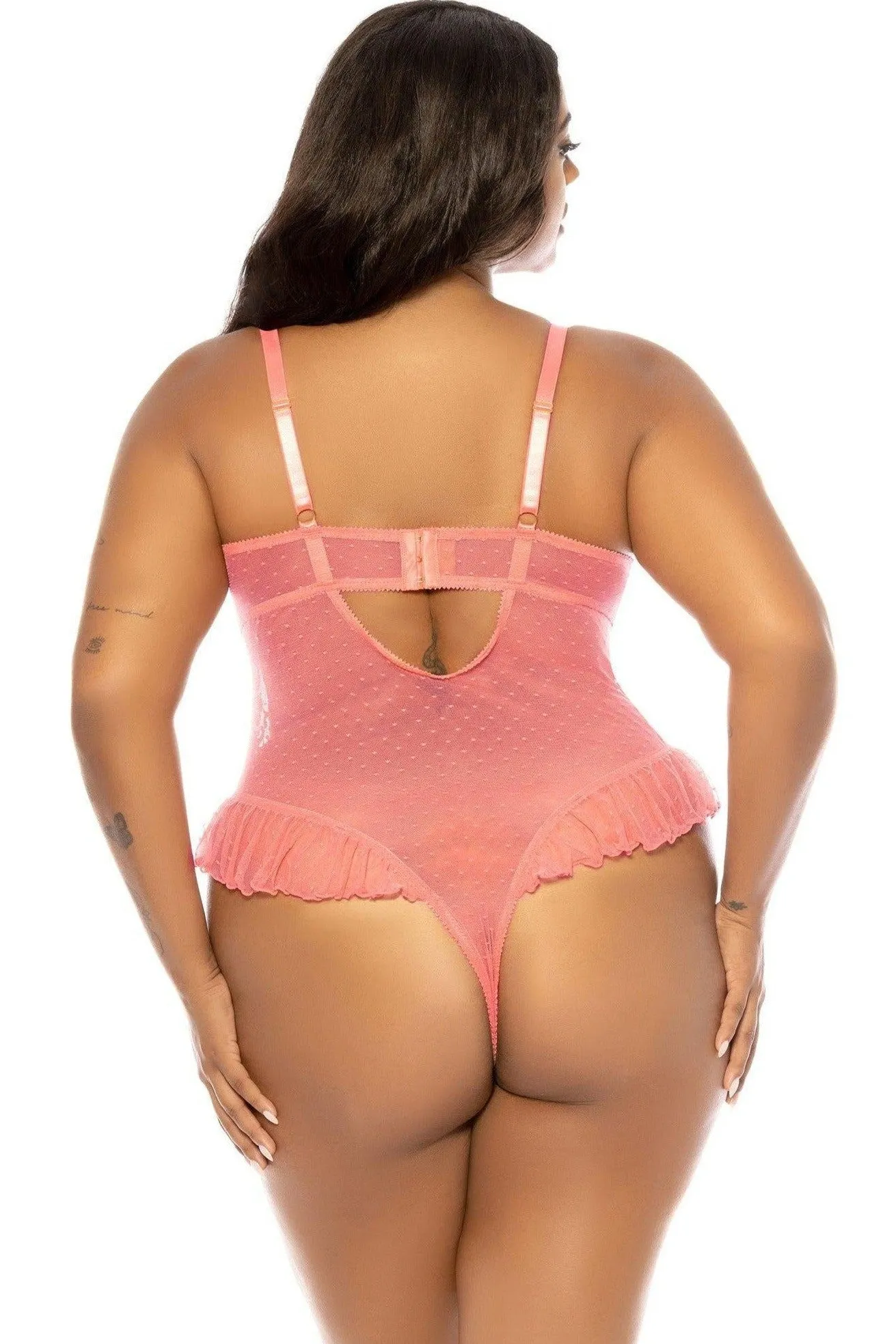 Ruffled Underwire Teddy | Plus Size Pink