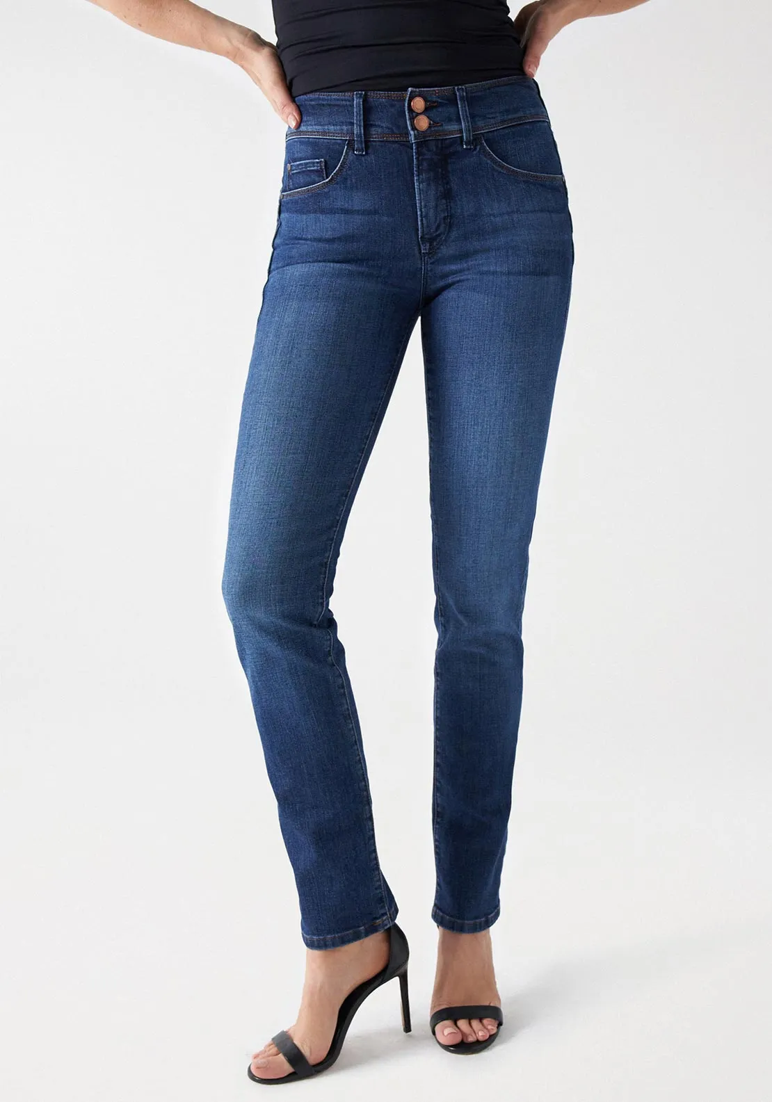 Salsa Secret Push In Slim Leg Jeans, Dark Blue Wash