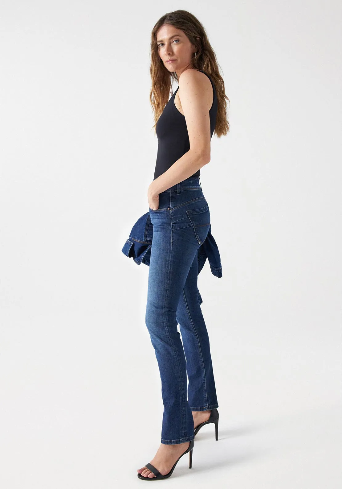 Salsa Secret Push In Slim Leg Jeans, Dark Blue Wash