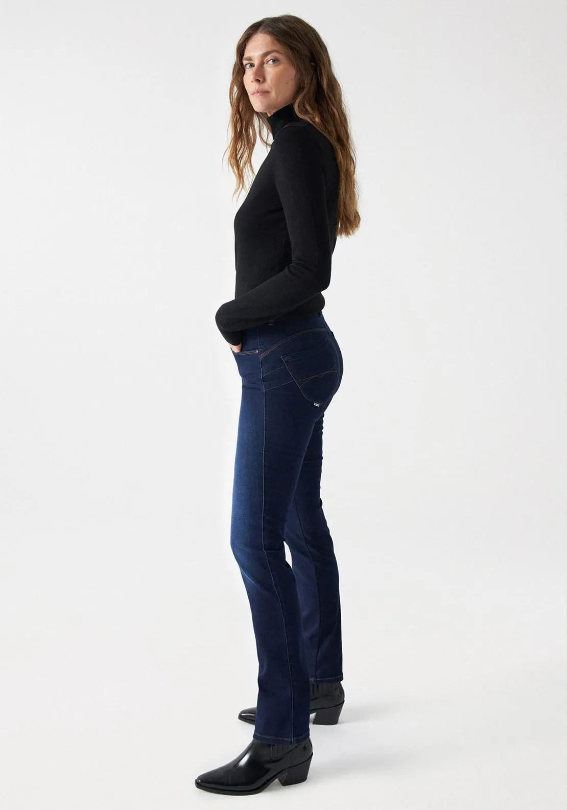 Salsa Secret Push In Slim Leg Jeans, Dark Blue