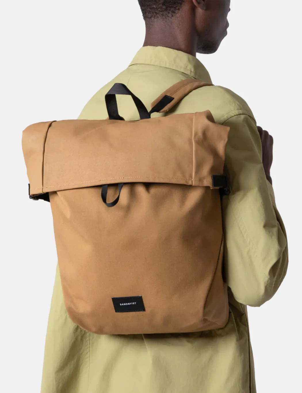 Sandqvist Alfred Rolltop Backpack (Polycotton)- Bronze/Black