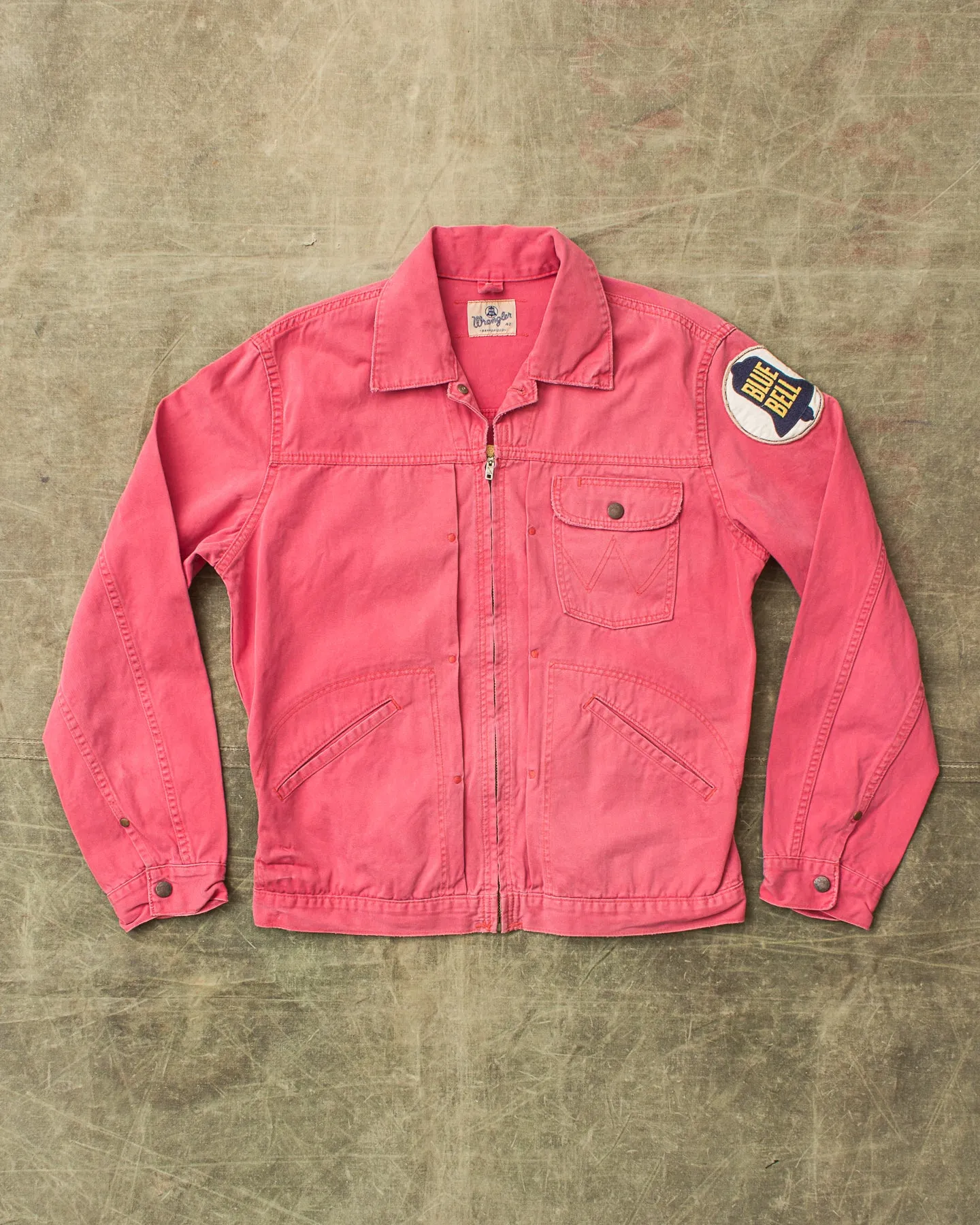 Second Hand Wrangler Blue Bell Embroidered Red Denim Jacket