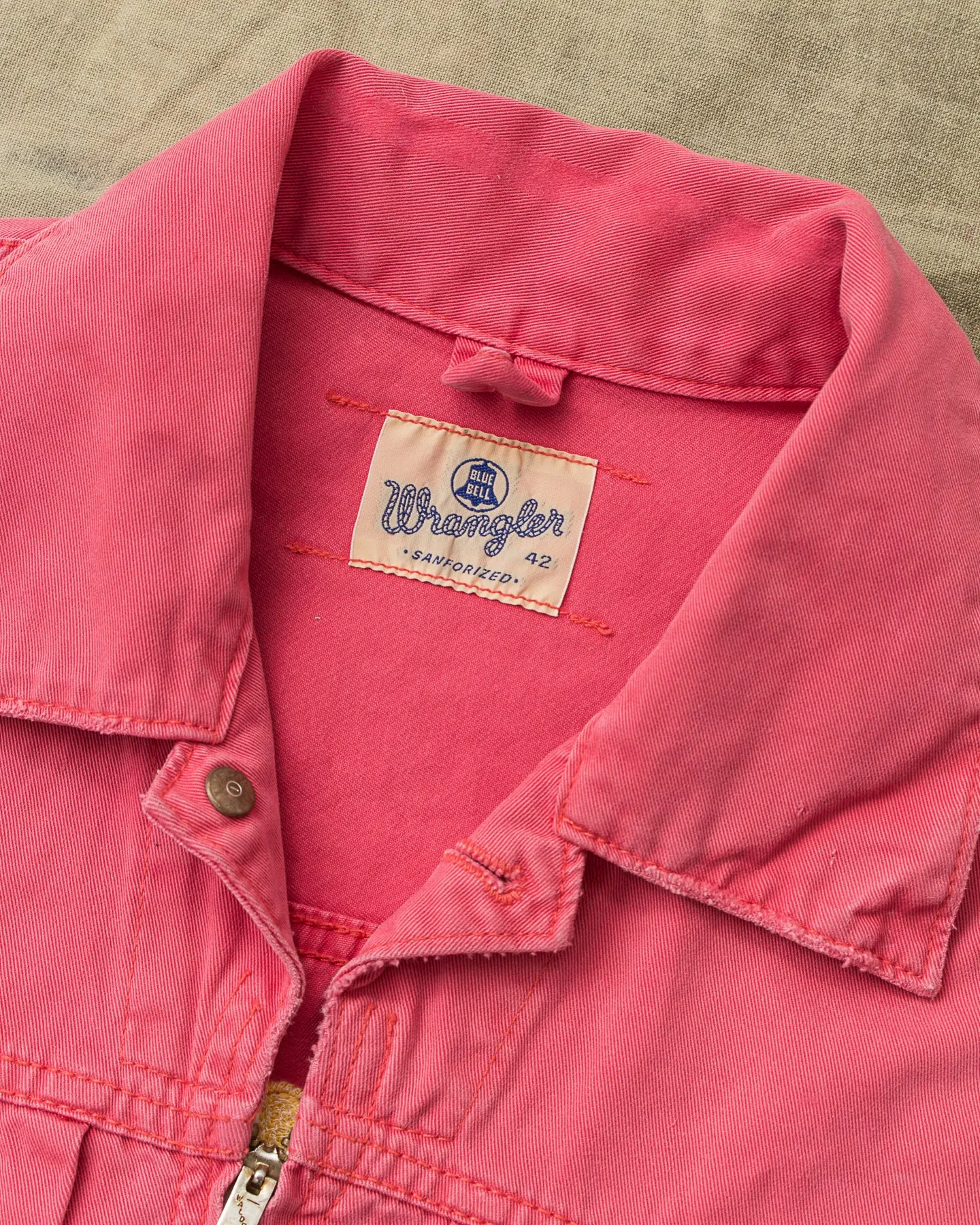 Second Hand Wrangler Blue Bell Embroidered Red Denim Jacket