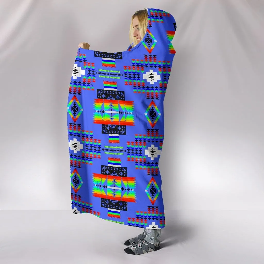 Seven Tribes Rain Bow Hoodie Blanket