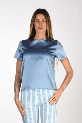 Shirt C Zero Tshirt Seta Azzurro Donna