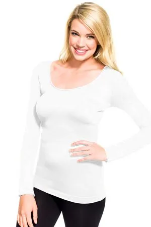 Skinny Tees Long Sleeve Scoop Neck Top