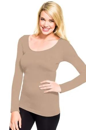 Skinny Tees Long Sleeve Scoop Neck Top