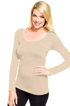 Skinny Tees Long Sleeve Scoop Neck Top