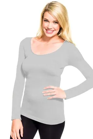 Skinny Tees Long Sleeve Scoop Neck Top