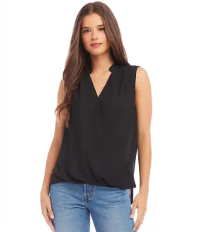 Sleeveless Drape Front Top