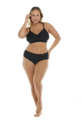 Smoothies Retro Plus Size Swim Top - Black