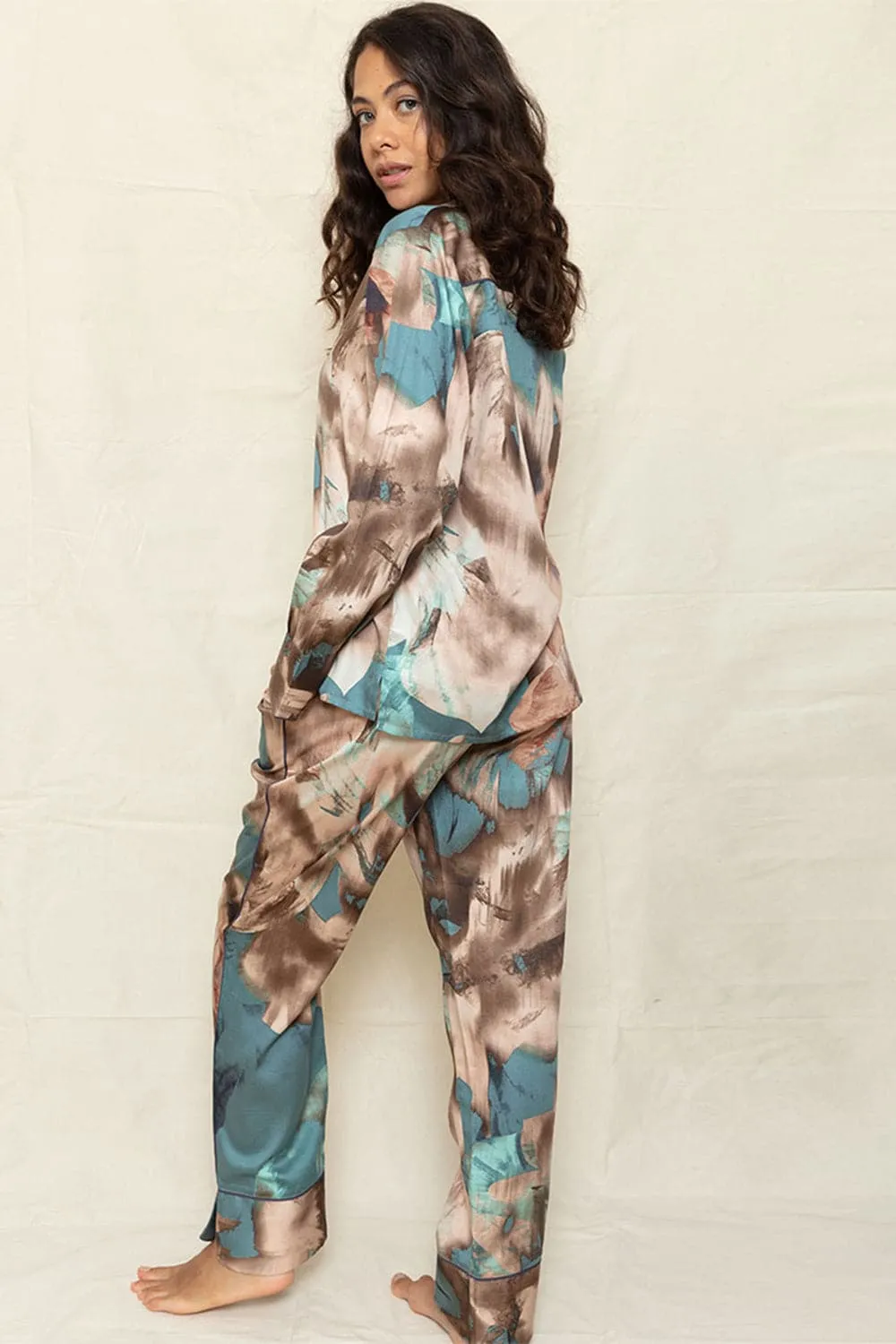 Soho Abstract Print Pyjama Set, Size UK 14