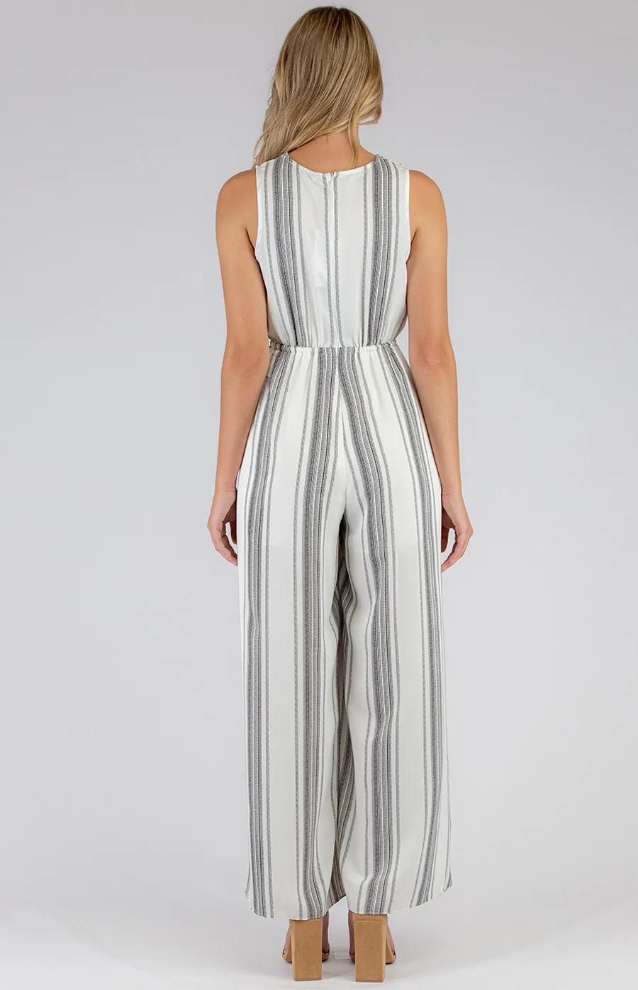 Striped Jumpsuit with Drawstring Waist (SJP456A)