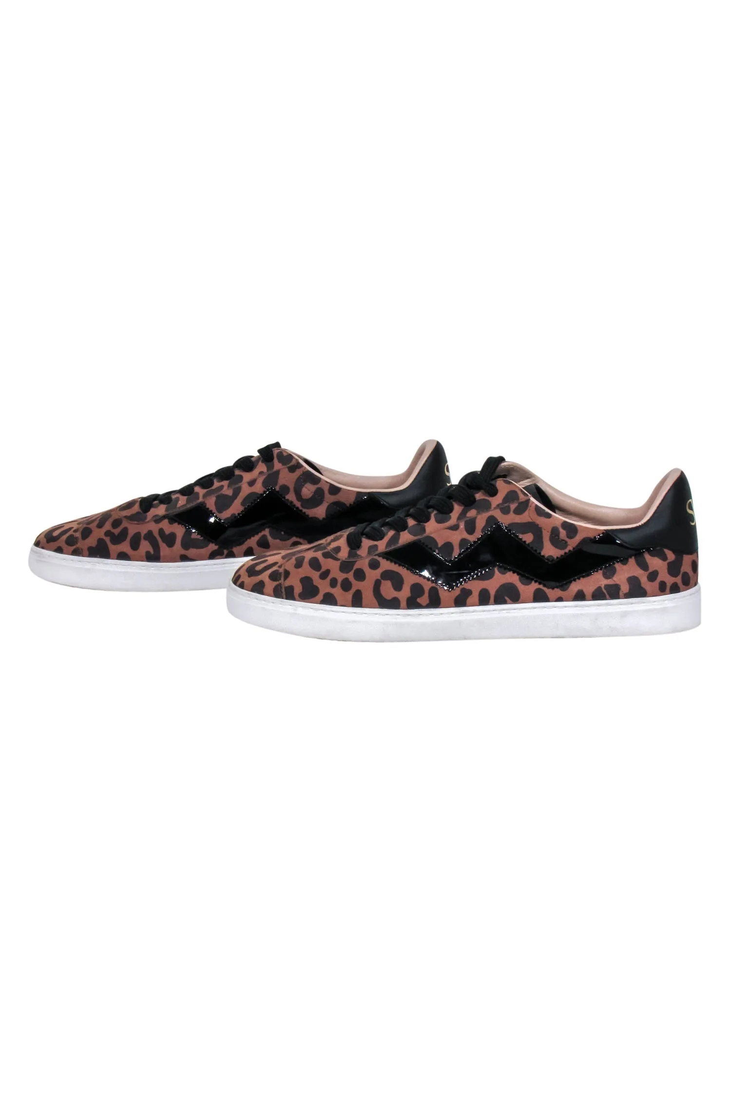 Stuart Weitzman - Tan & Black Leopard Print Sneakers Sz 9.5