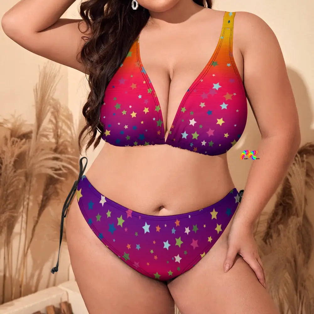 Sunset Stars Plus Size Bikini