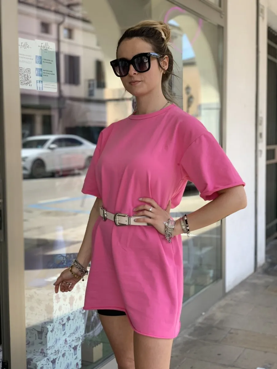 T-shirt oversize fucsia