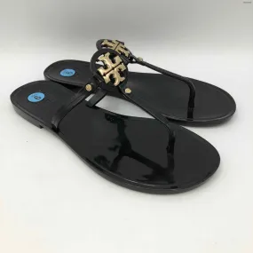 TORY BURCH Black Goldtone Platform Sandal Shoe Size 6 Shoes