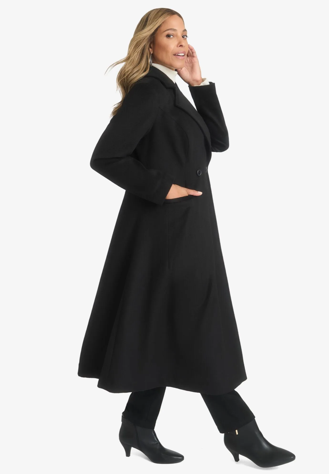 Trapeze Wool-Blend Coat