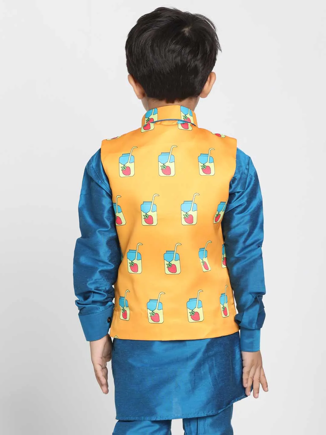 Vastramay Boys' Quirky Print Nehru Jacket