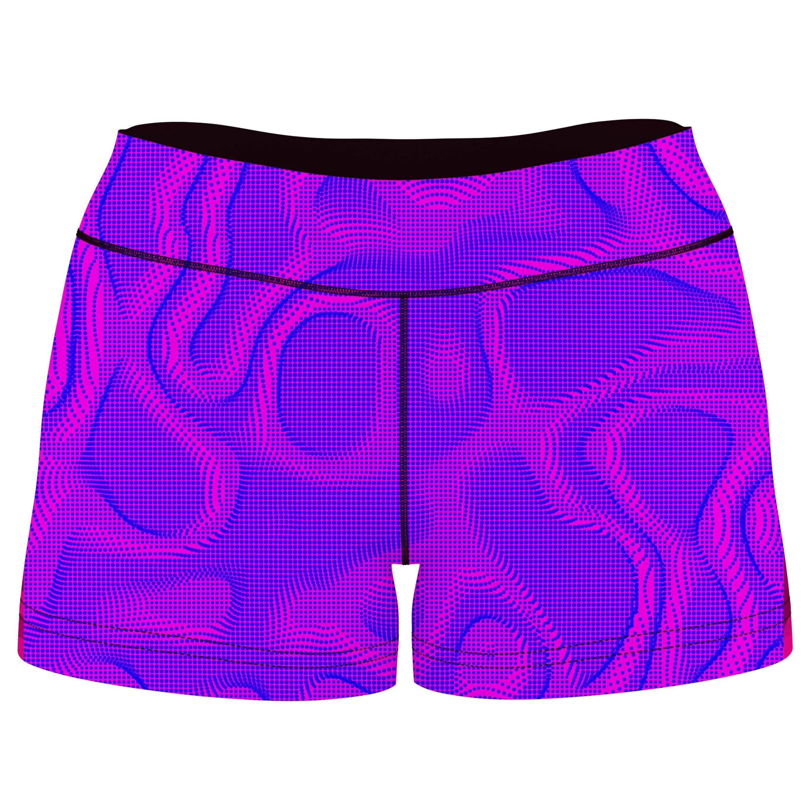 Wild Berry Halftone High-Waisted Women's Shorts