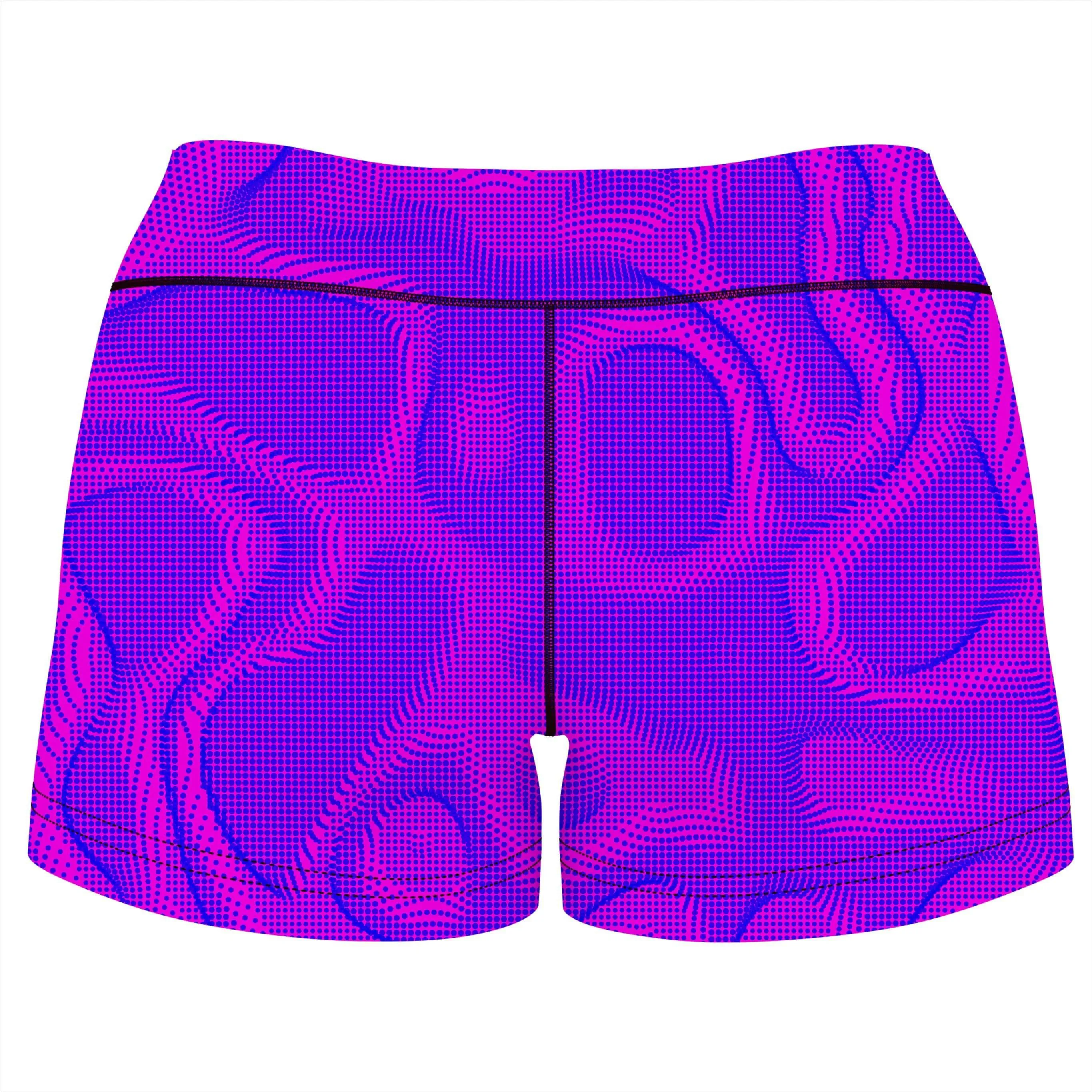 Wild Berry Halftone High-Waisted Women's Shorts