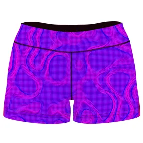 Wild Berry Halftone High-Waisted Women's Shorts