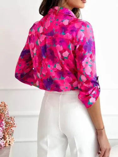 Women's Blouse Long Sleeve Blouses Casual Printing