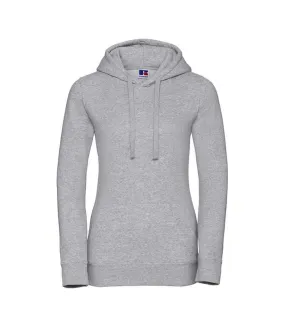 Womens/ladies authentic hoodie light oxford grey Russell