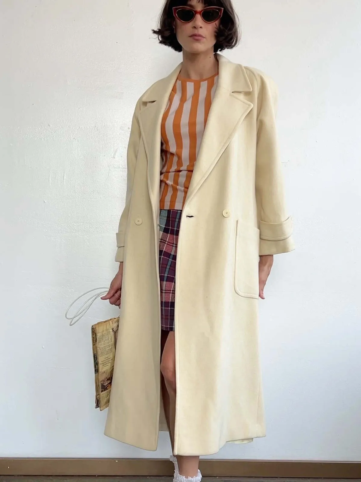 Wool Oversized Coat - Cream