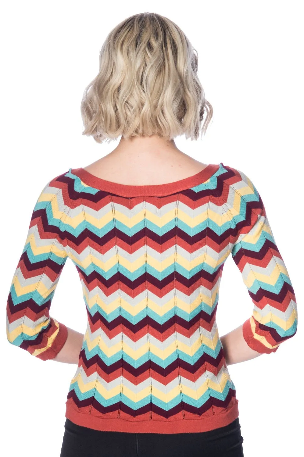 ZOOEY ZIG ZAG BOW FRONT TOP